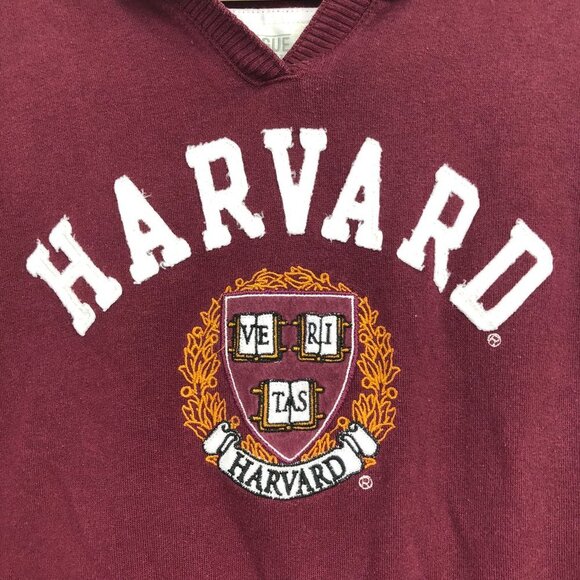 Harvard League Burgundy Women's Academy Applique Hooded Sweatshirt S - Picture 4 of 15